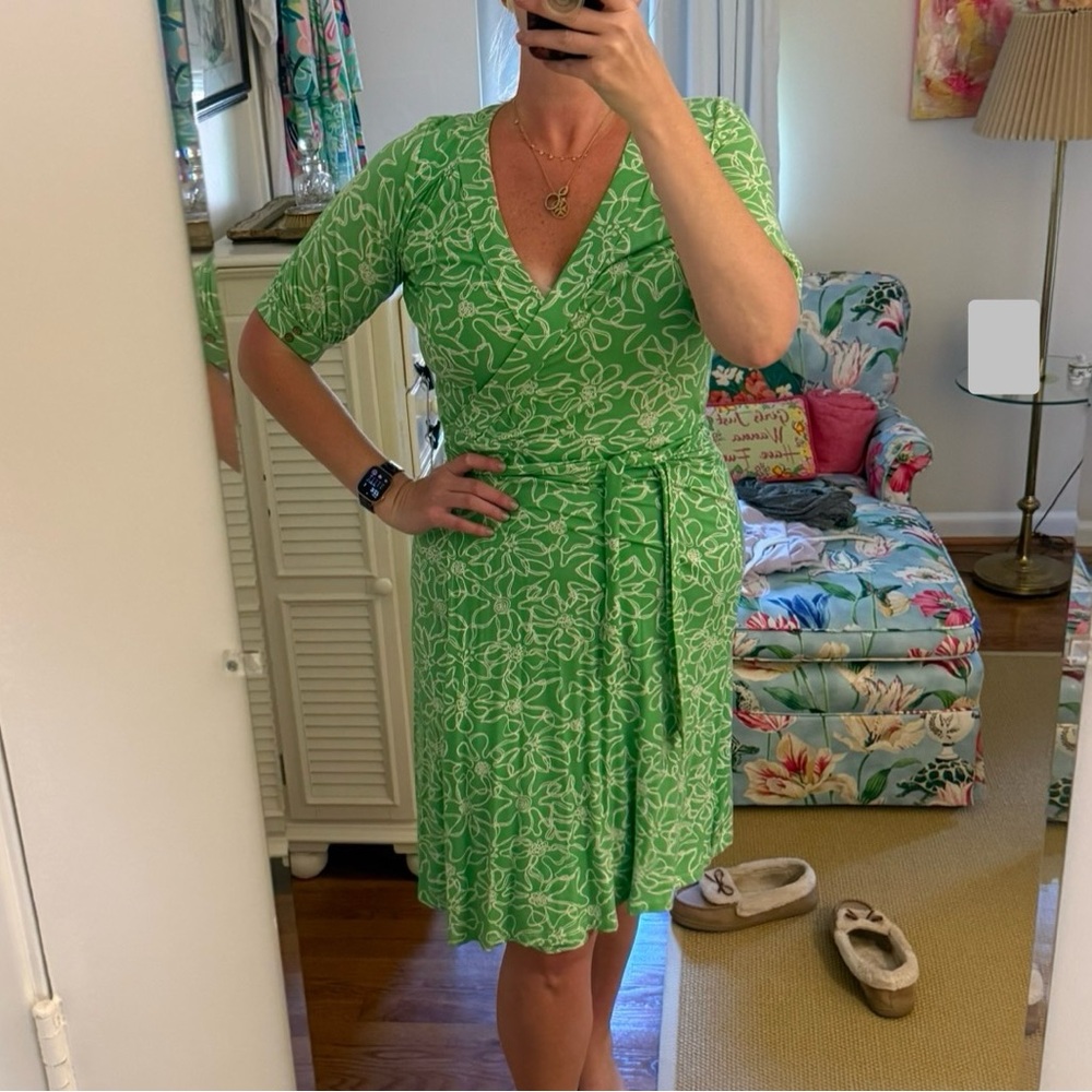 Lilly Pulitzer Green Ruffled Wrap Sundress